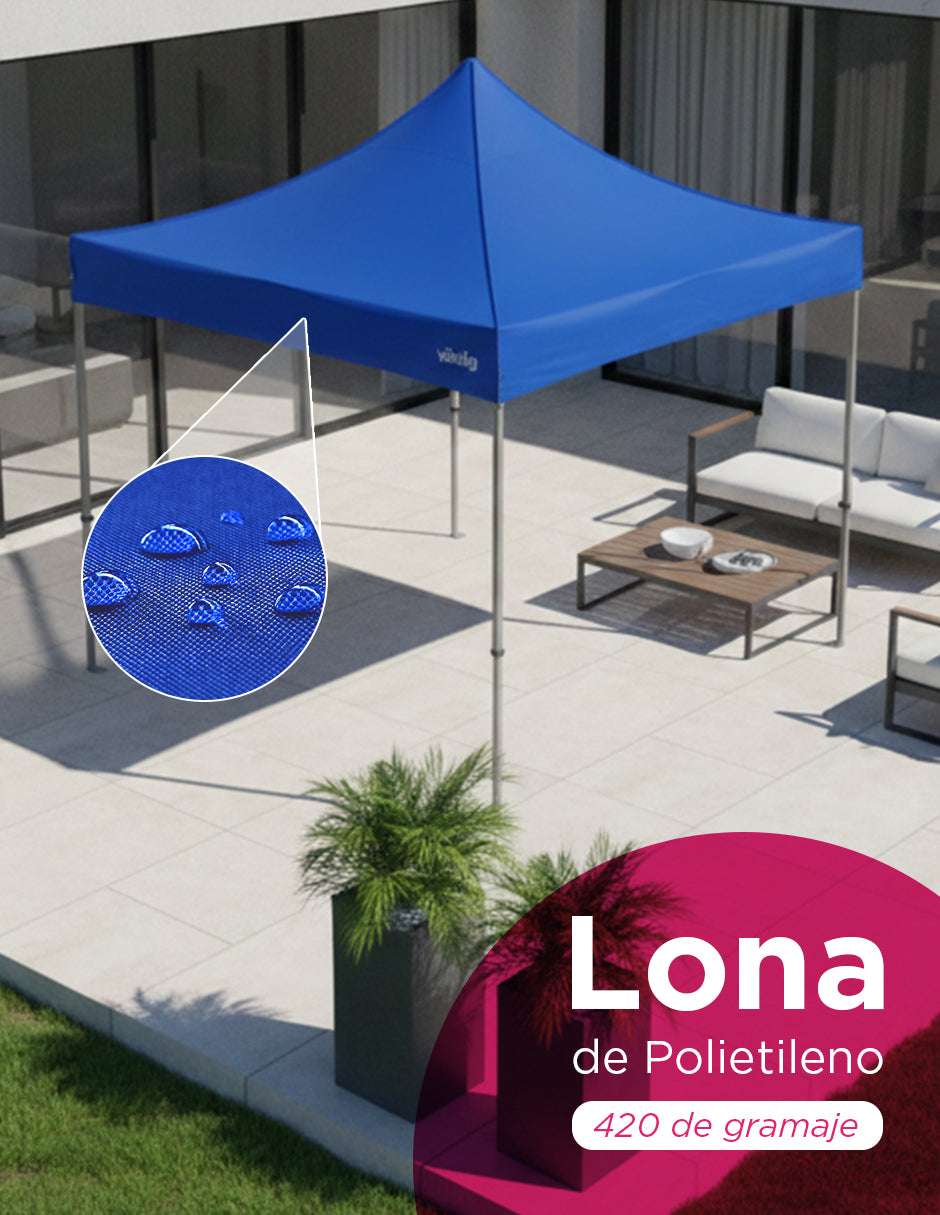 Toldo 3X3 Mega Reforzado Aleman Azul