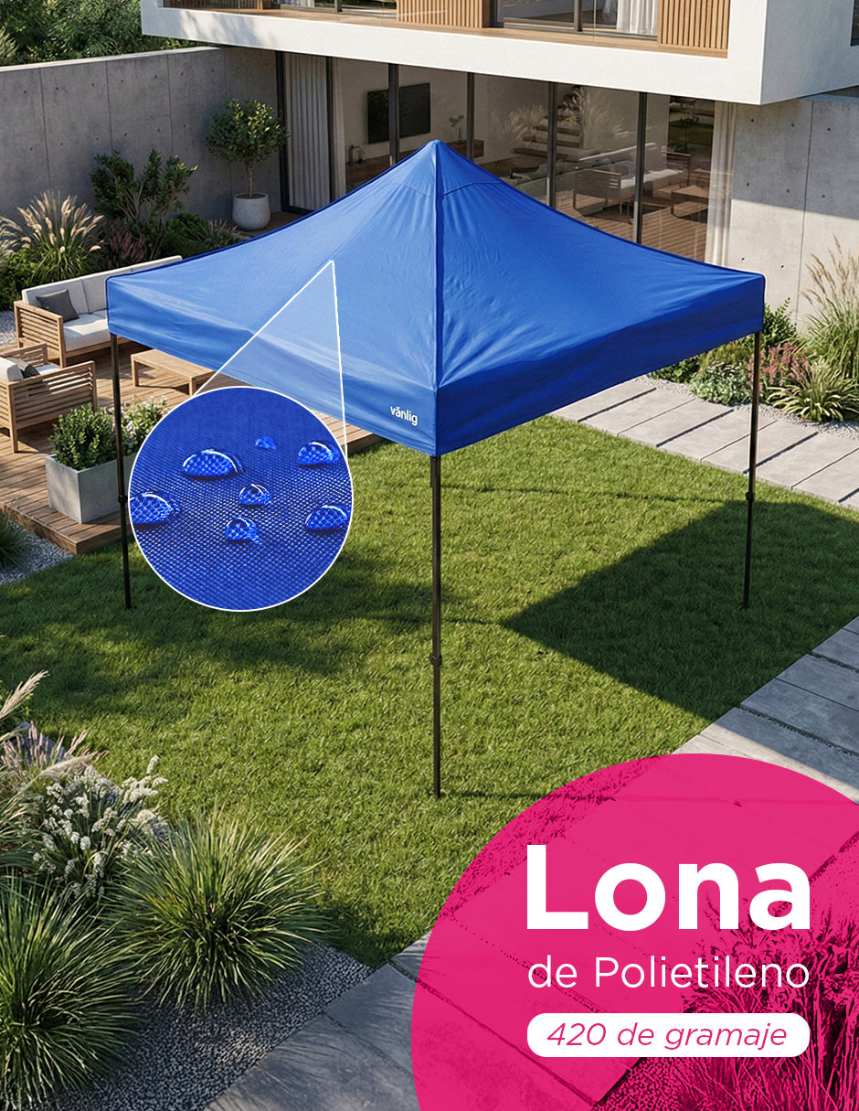 Toldo 3X3 Super Reforzado Hexagonal Azul