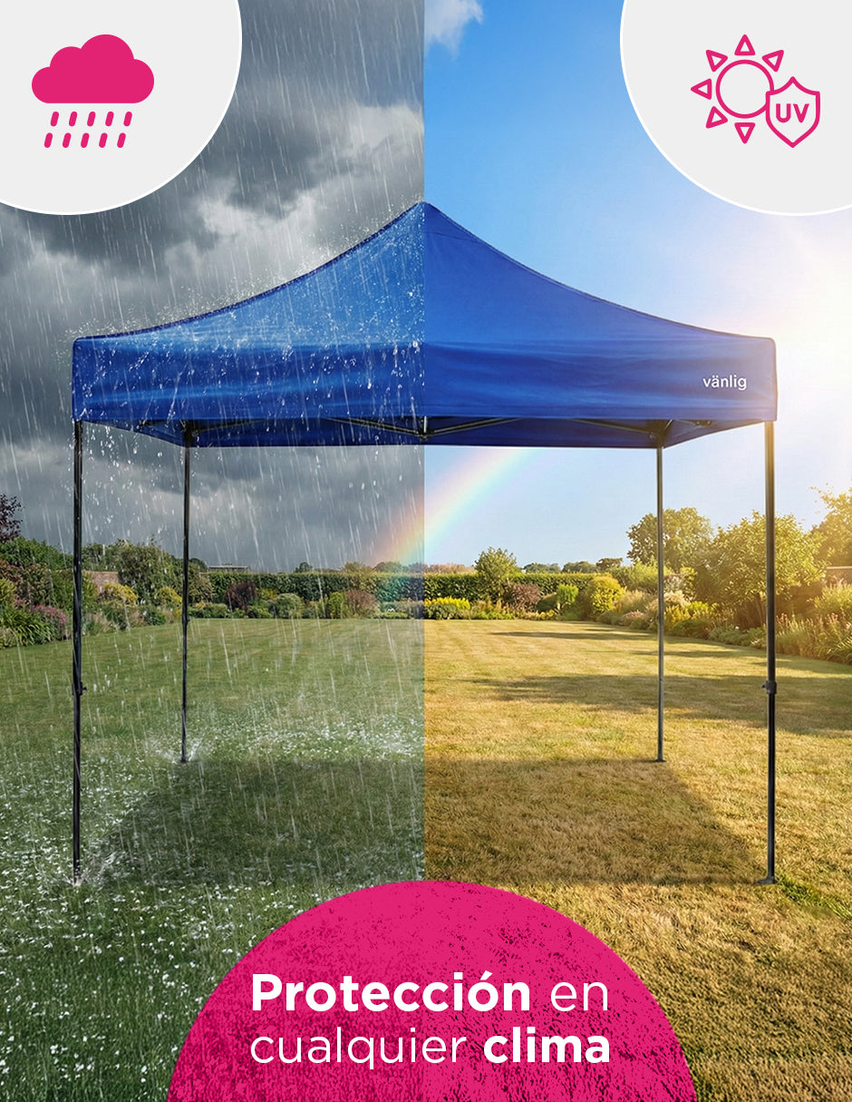 Toldo 3X3 Super Reforzado Hexagonal Azul