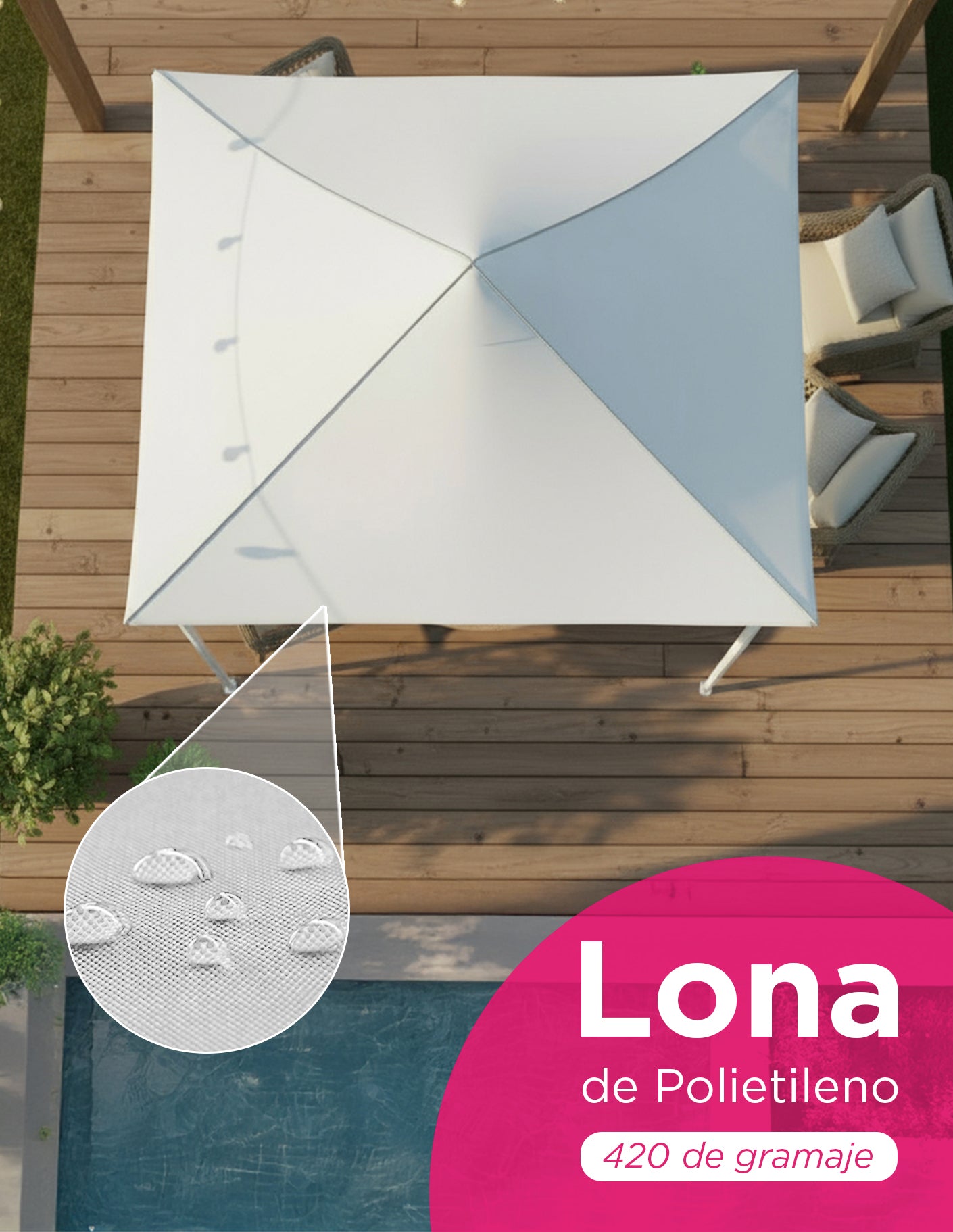 Toldo 3x3 Americano Blanco