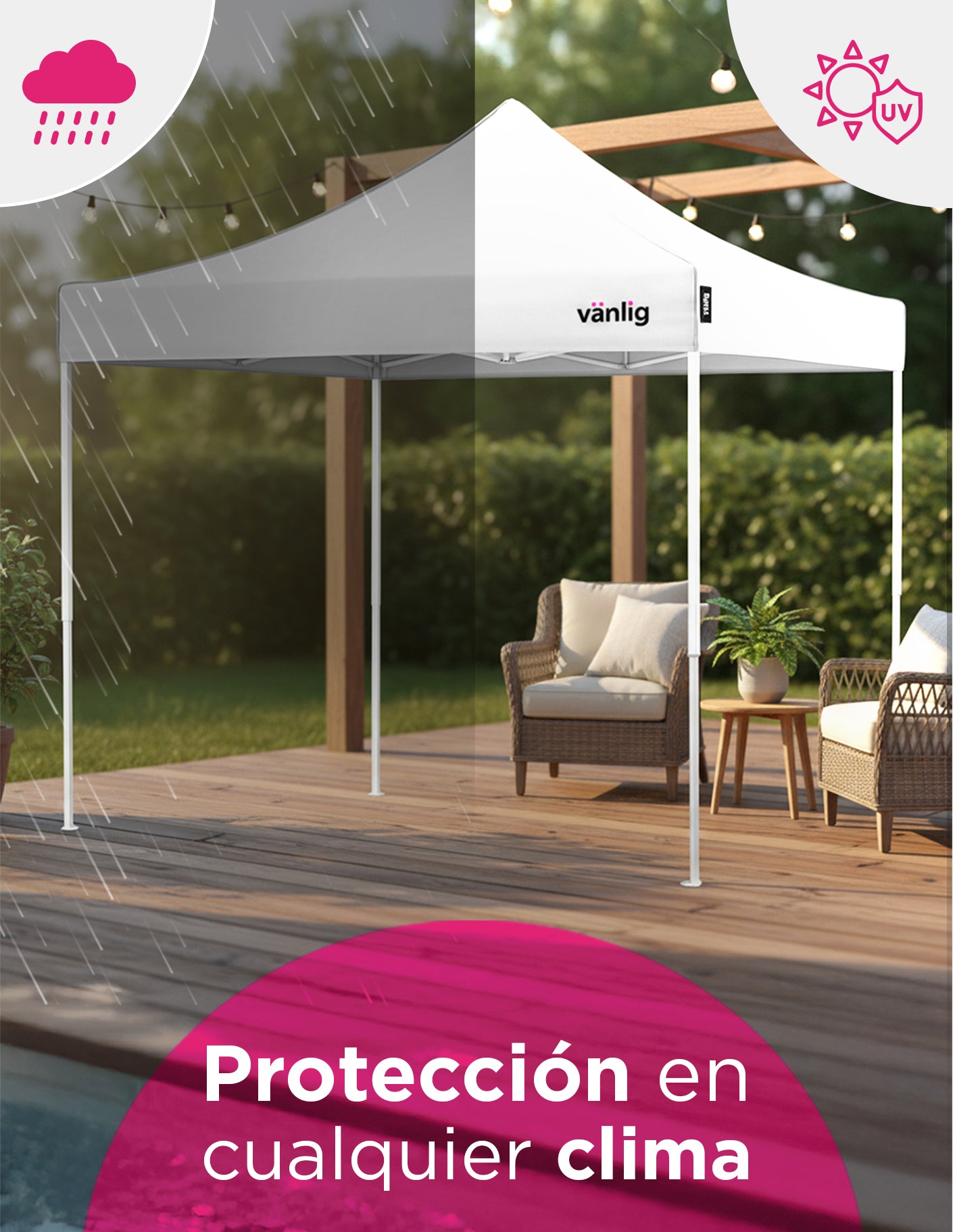 Toldo 3x3 Americano Blanco