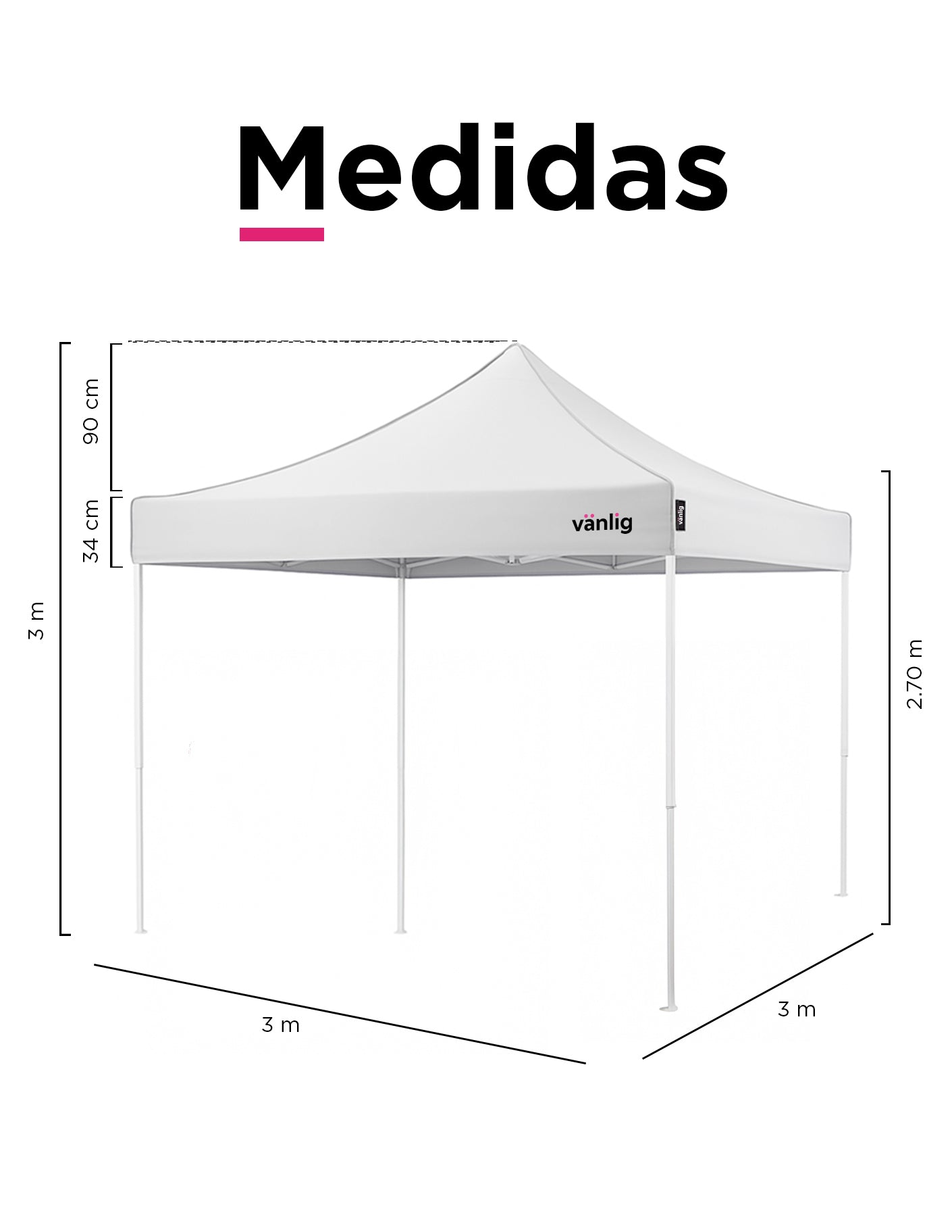 Toldo 3x3 Americano Blanco