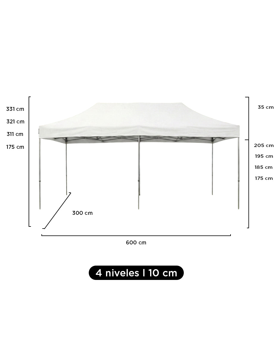 Toldo 6X3 Mega Reforzado Alemán  Blanco