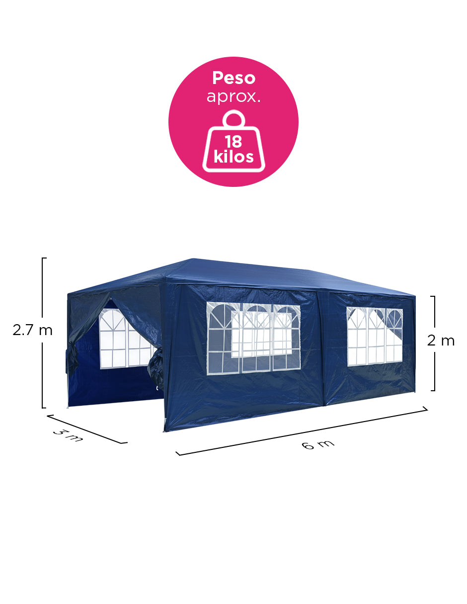 Toldo Armable Fiesta 3x6 Azul