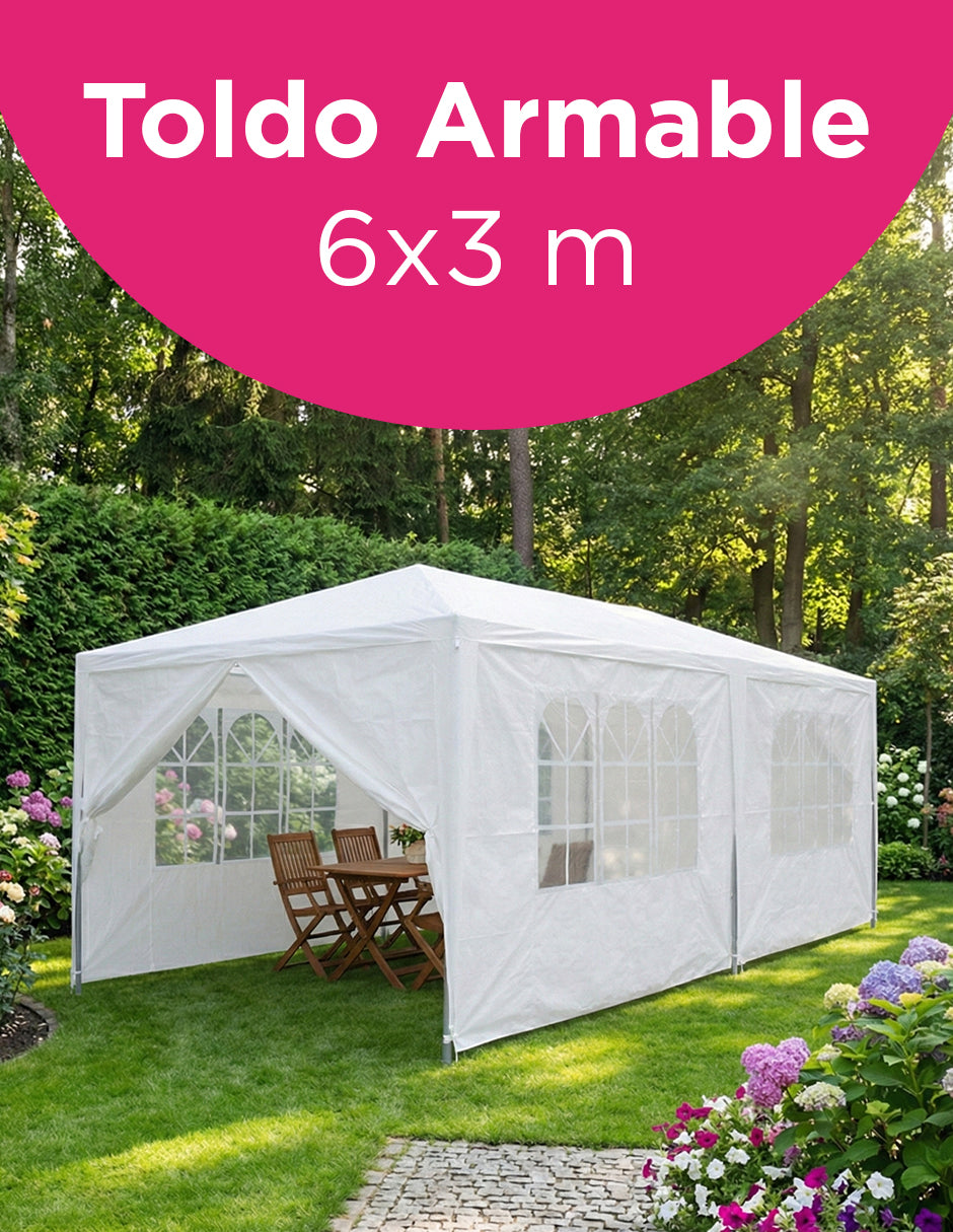 Toldo Armable Fiesta 3x6 Mts Blanco
