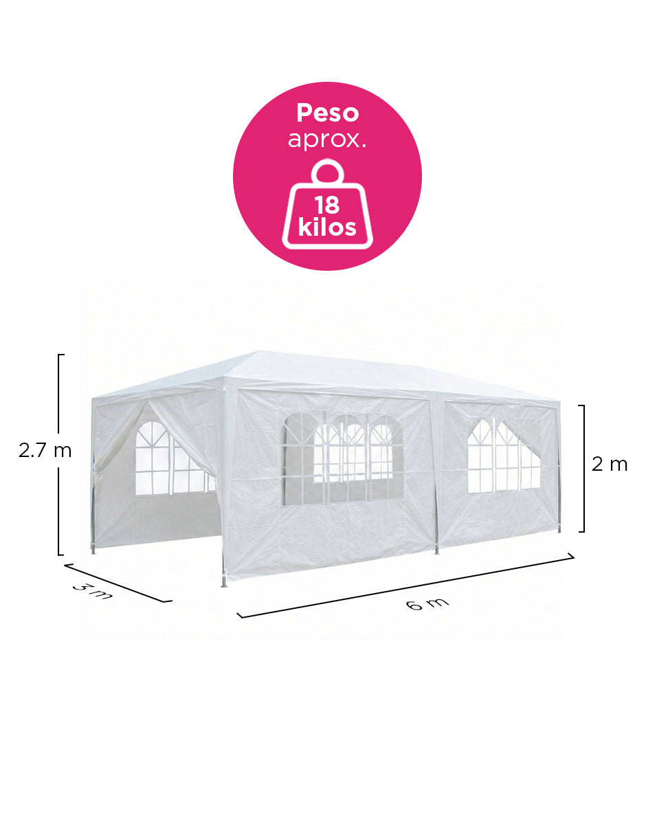 Toldo Armable Fiesta 3x6 Mts Blanco