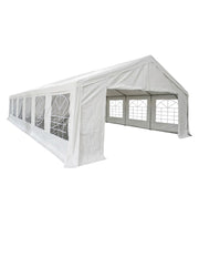 Toldo Carpa Armable Kansas Blanco 6 x 12 m de Eventos con Paredes y Ventanas Panorámicas