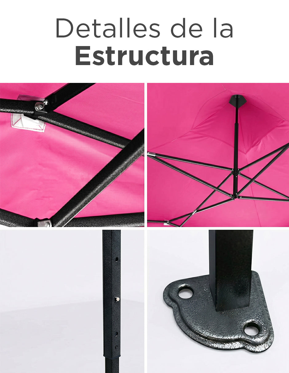 Toldo Carpa Plegable 2x2 m Rosa Vänlig - Carpa de Jardín Impermeable con Protección UV