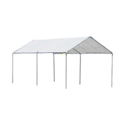Toldo Carpa de Uso Rudo 6x3m Blanco con Uniones Metálicas, Estructura de Acero y 6 Bases de Apoyo