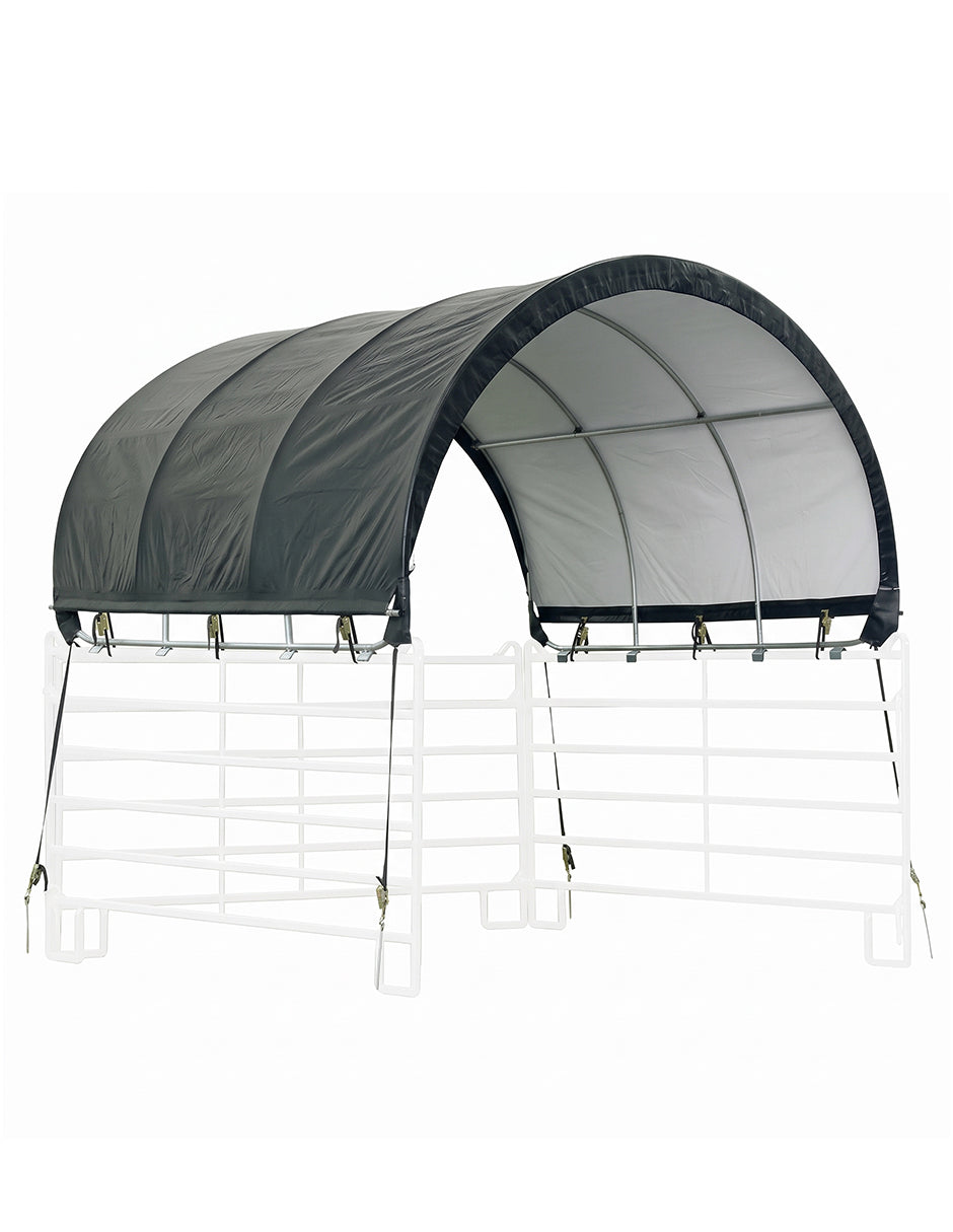 Toldo Ecuestre Texas Tipo Túnel 3.6x 3.6 m Verde para Caballerizas y Ganado