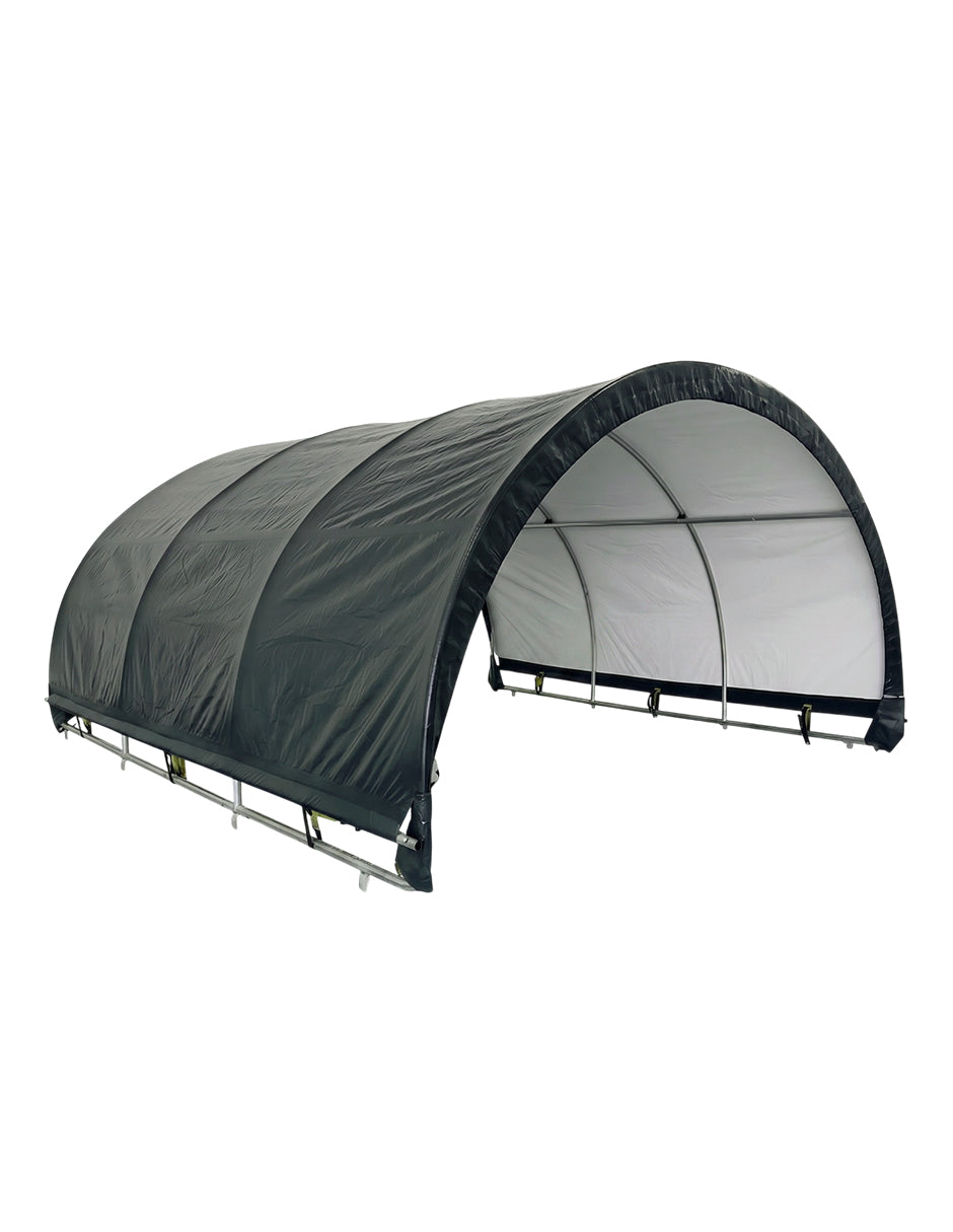 Toldo Ecuestre Texas Tipo Túnel 3.6x 3.6 m Verde para Caballerizas y Ganado