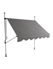Toldo Marquesina Retráctil Misuri Gris 2x1.5m de Manivela con Altura Ajustable