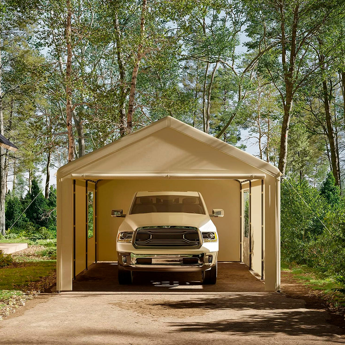 Toldo Para Auto con Paredes 6x3 Mt Beige
