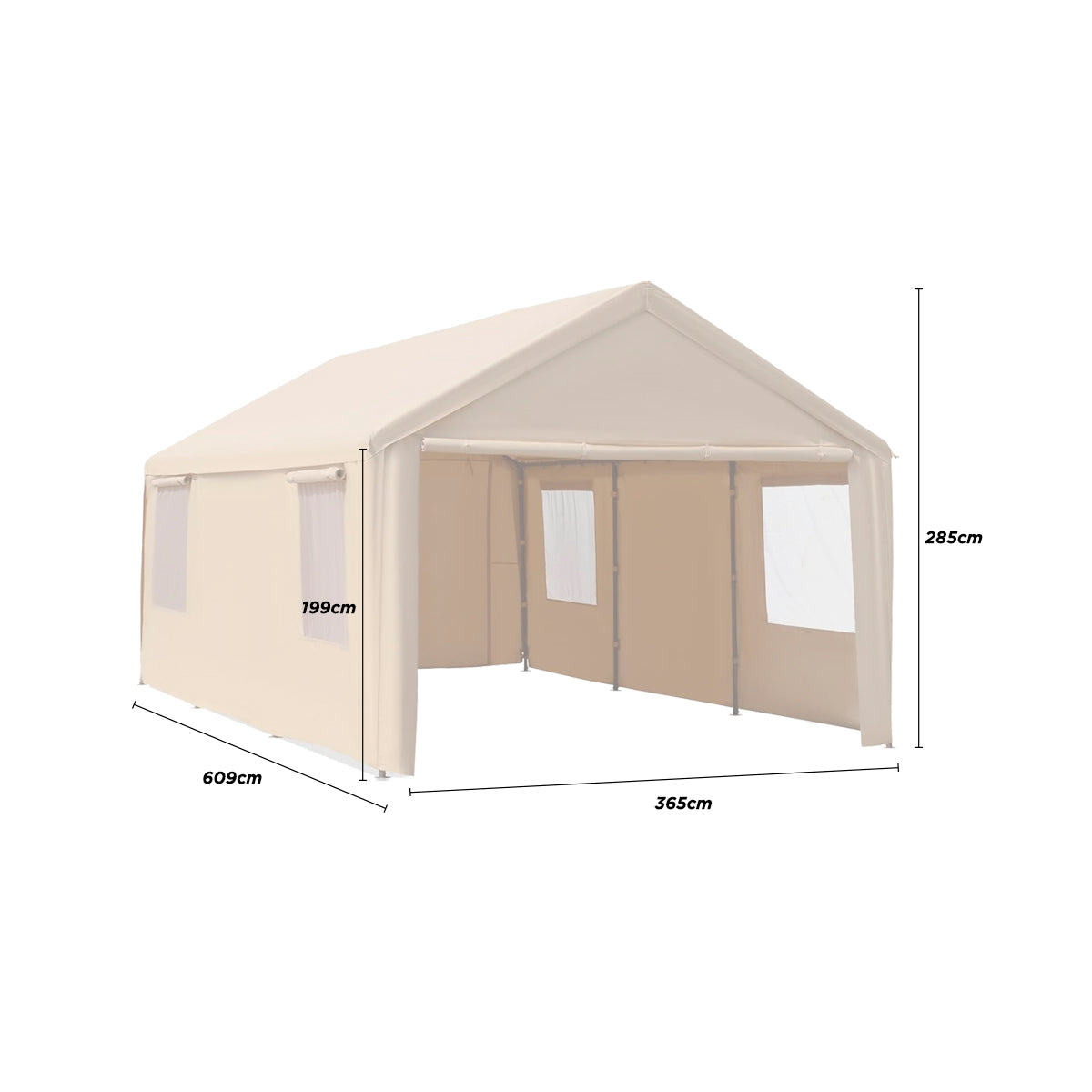 Toldo Para Auto con Paredes 6x3 Mt Beige