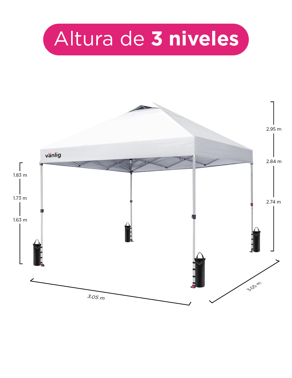 Toldo Plegable 3X3 King Shade Blanco