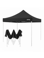 Toldo Plegable Reforzado 3x3 m Americano Negro Vänlig - Carpa Reforzada Impermeable con Filtro UV
