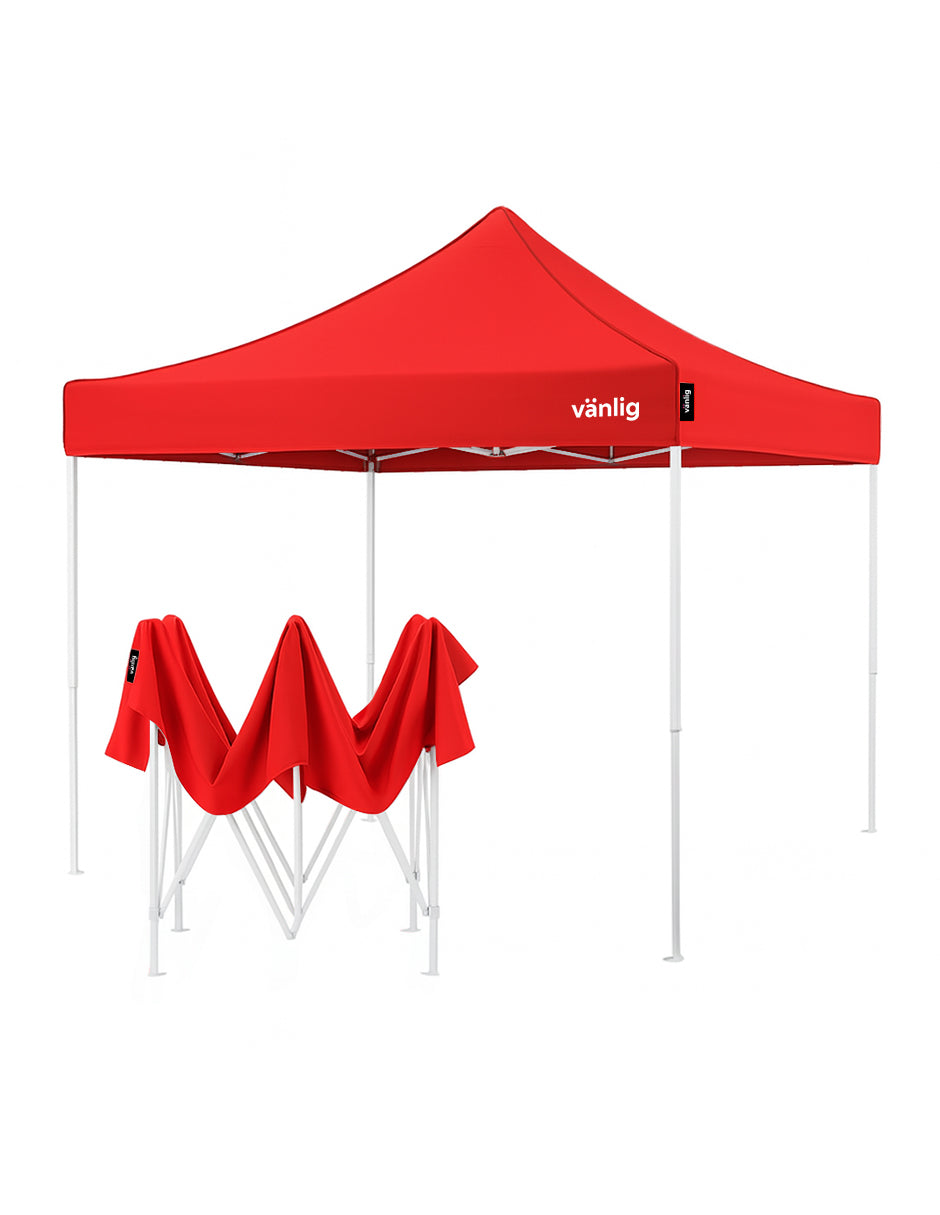 Toldo Plegable Reforzado 3x3 m Americano Rojo Vänlig - Carpa Reforzada Impermeable con Filtro UV