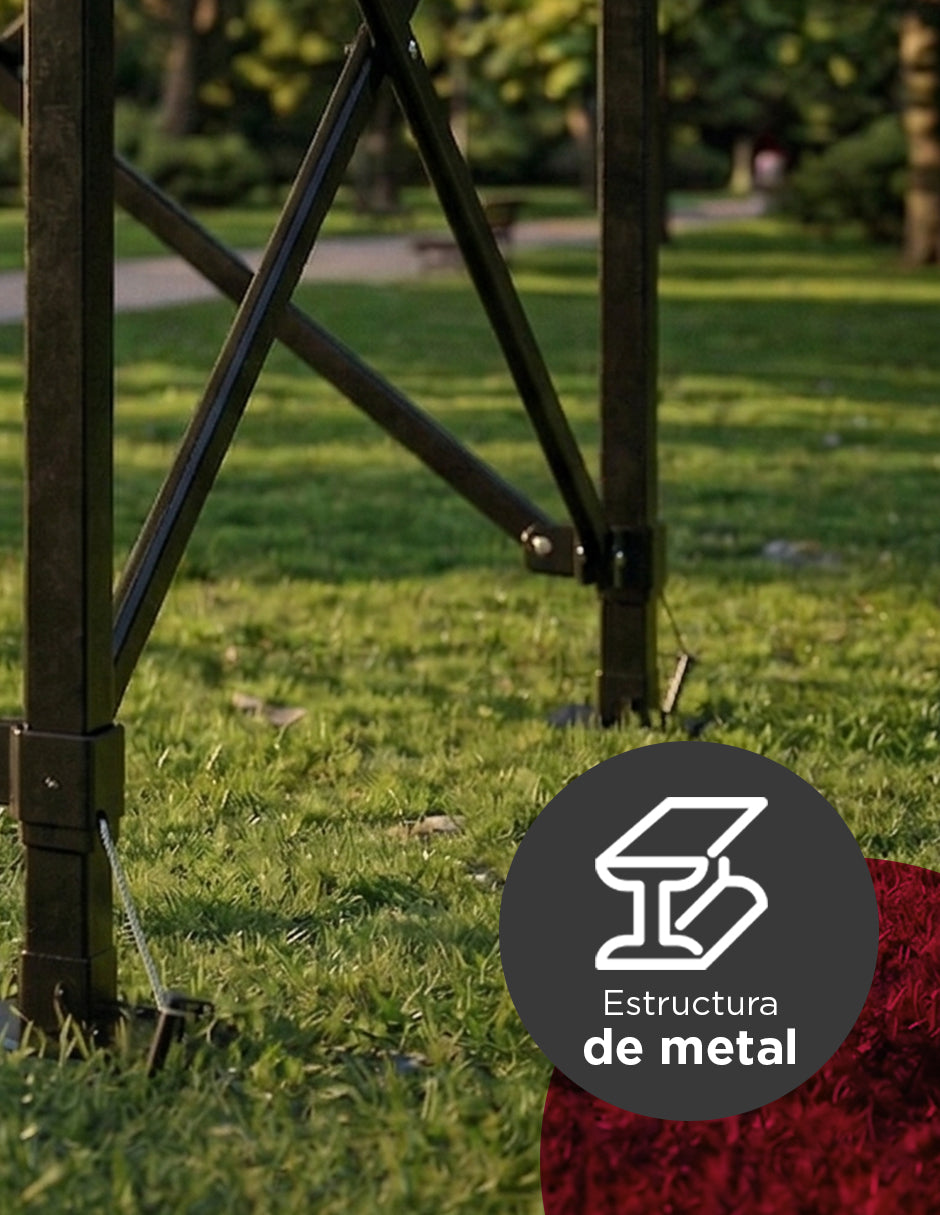 Toldo Plegable Vanlig 3x3m Azul: Estructura de Acero Reforzado y Lona Oxford 420D de Alta Densidad