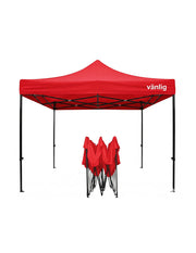 Toldo Plegable Vanlig 3x3m Rojo: Estructura de Acero Reforzado y Lona Oxford 420D de Alta Densidad