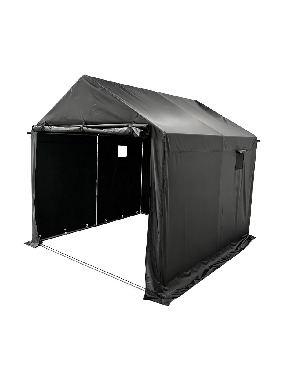 Toldo Tipo Garaje Indiana Negro 2.1 x 2.1 m Multiusos Impermeable con Paredes
