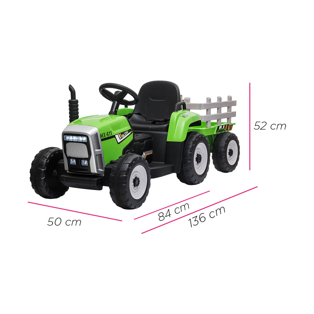 Tractor Eléctrico Montable Para Niños Batería Recargable Luz