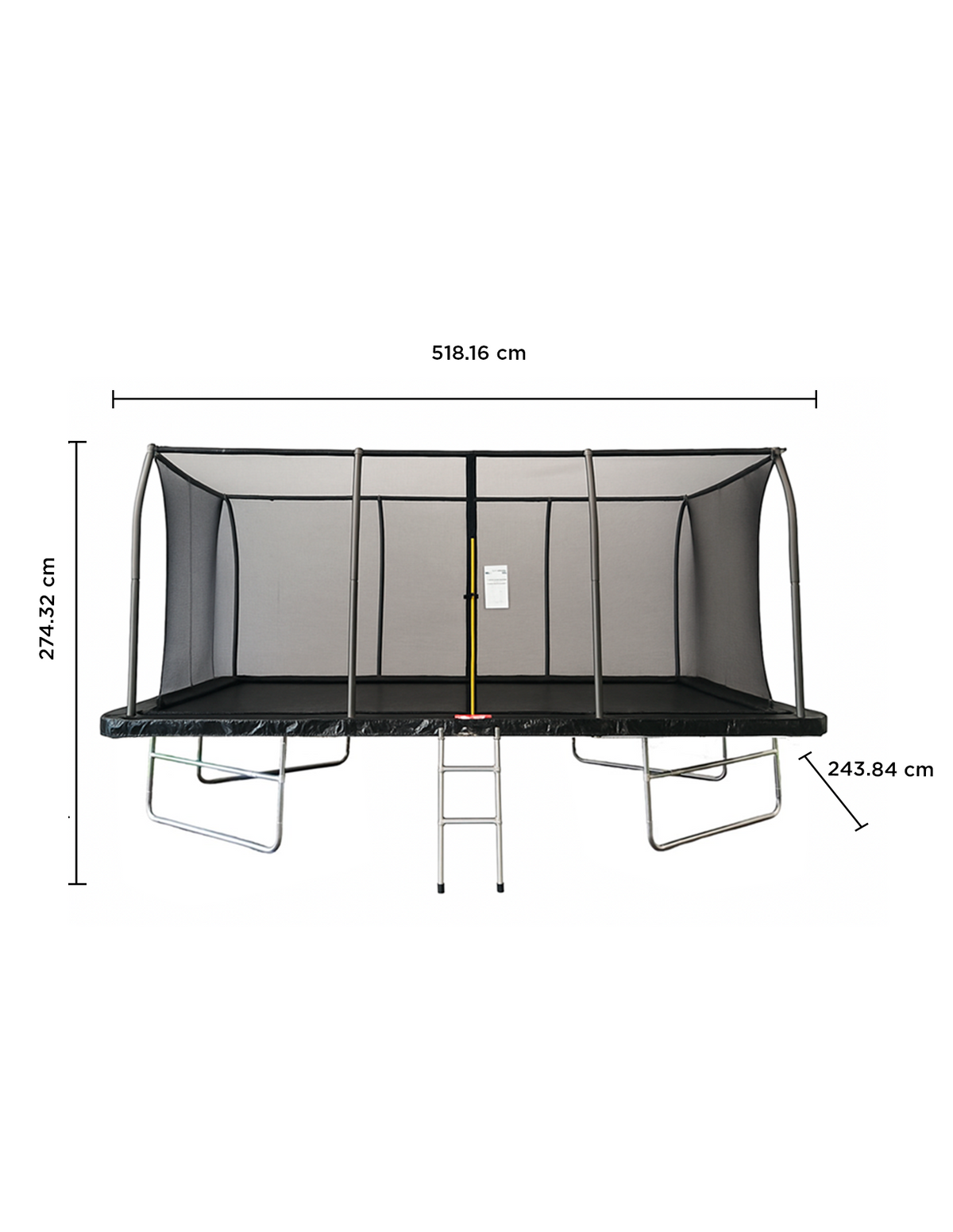 Trampolín Rectangular de 17 Pies con Red de Seguridad, Escalera de Acceso y 108 Resortes para Gimnasia