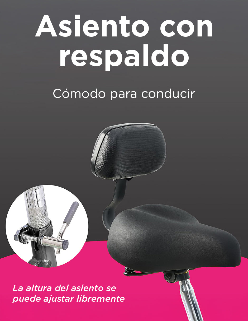 Triciclo para Adultos Color Azul de Vanlig R24 - Bicicleta de 3 Ruedas con 7 Velocidades Shimano y Canasta