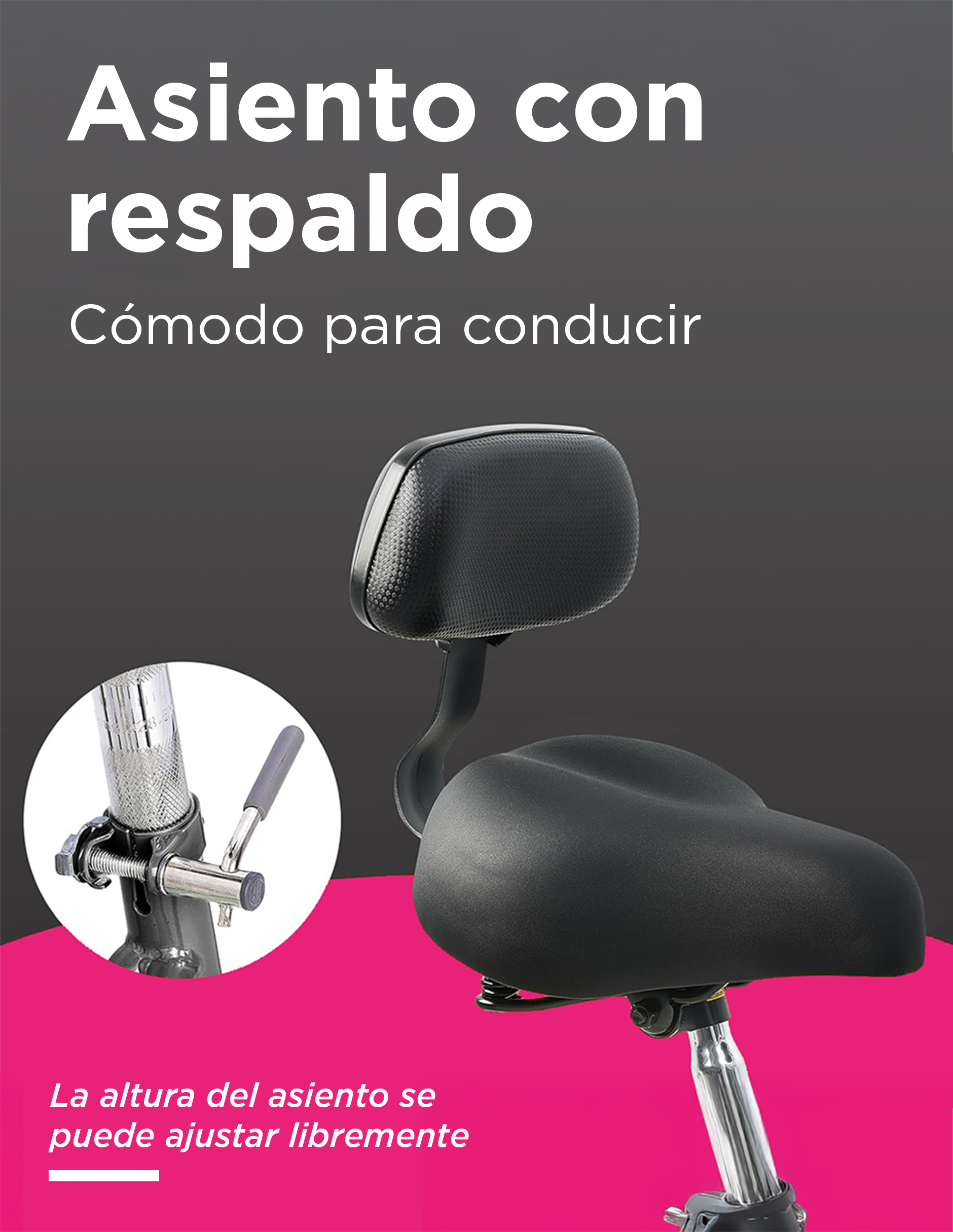 Triciclo para Adultos Color Negro de Vanlig R24 - Bicicleta de 3 Ruedas con 7 Velocidades Shimano y Canasta