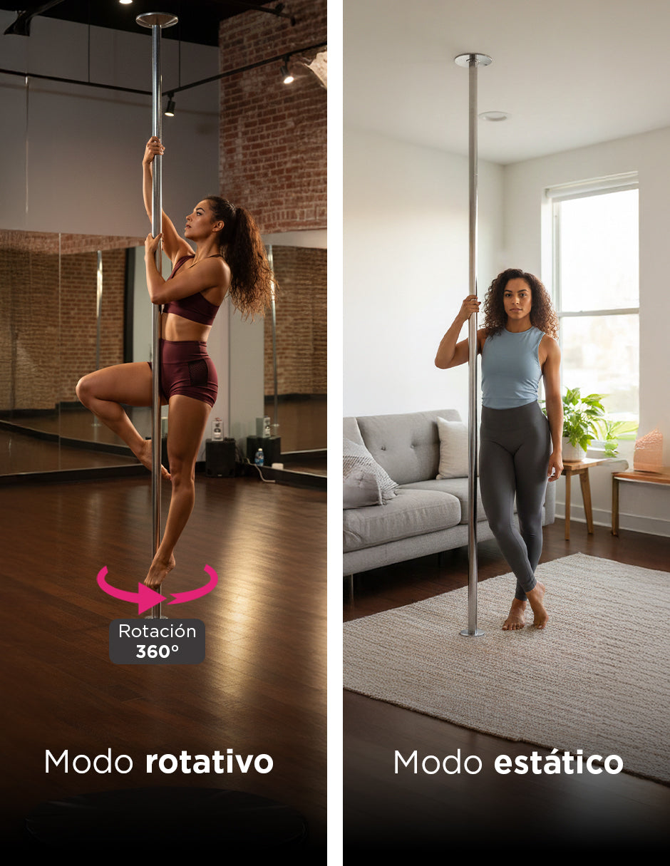 Tubo Para Ejercicio Fitness Giratorio y Fijo Plateado