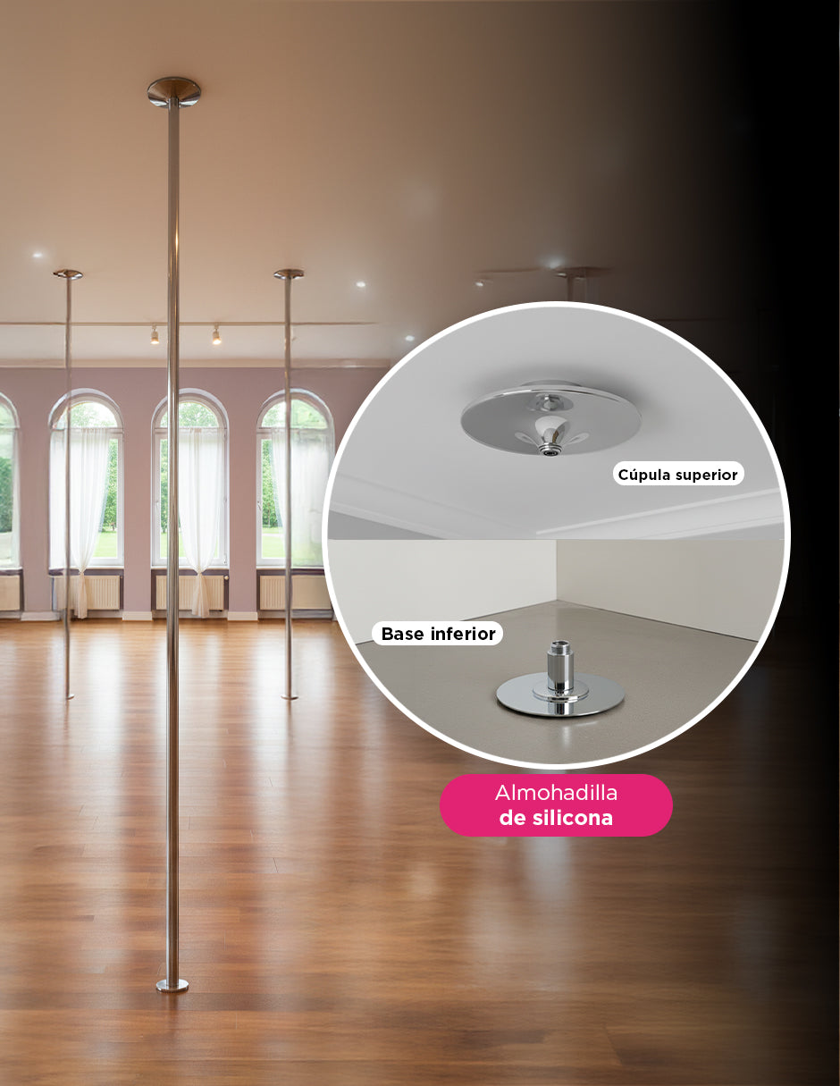 Tubo Para Ejercicio Fitness Giratorio y Fijo Plateado