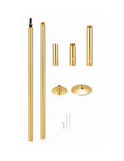 Tubo de Pole Dance Profesional Ajustable Dorado para Ejercicio Fitness con Modo Giratorio y Estático