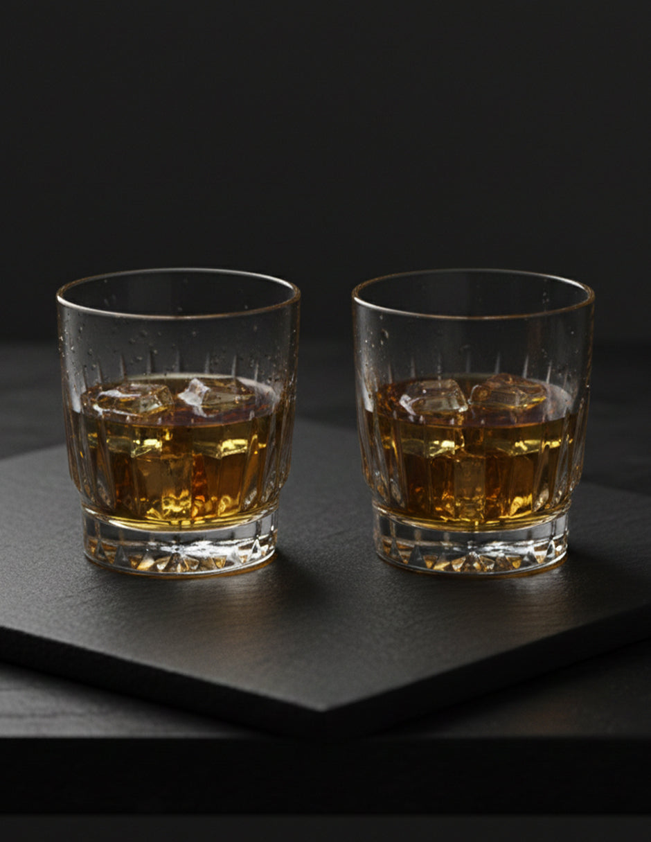 Vasos Galway de Cristal Cortado con Piedras Térmicas Reutilizables - Set de Lujo para Bar