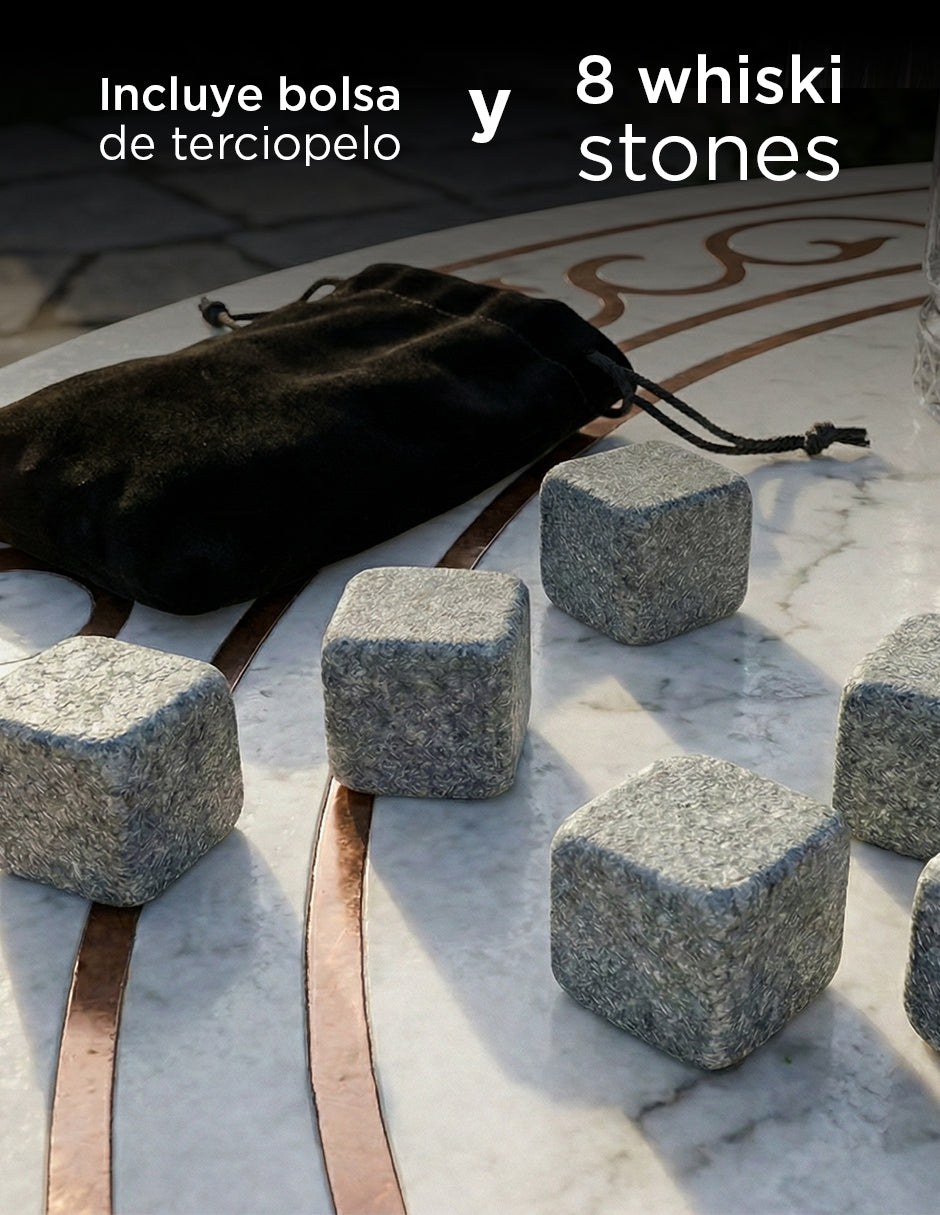 Vasos Galway de Cristal Cortado con Piedras Térmicas Reutilizables - Set de Lujo para Bar