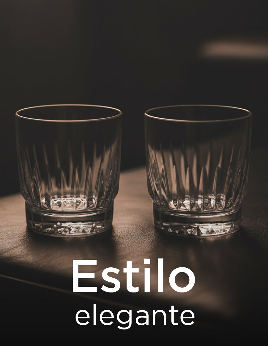 Vasos Galway de Cristal Cortado con Piedras Térmicas Reutilizables - Set de Lujo para Bar