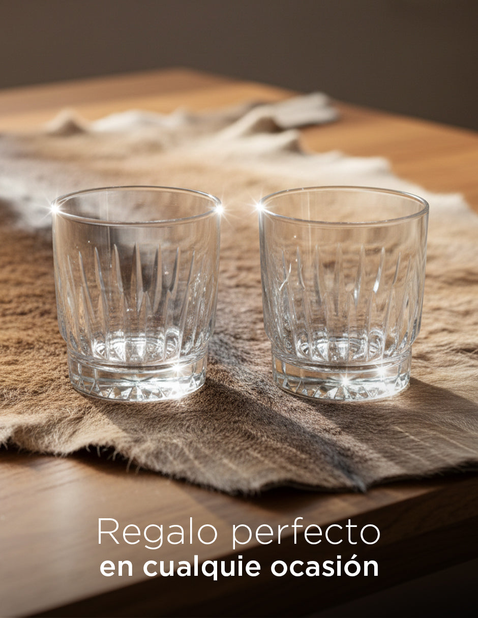 Vasos Galway de Cristal Cortado con Piedras Térmicas Reutilizables - Set de Lujo para Bar
