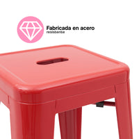 Set 4 Bancos Valencia 75 Cm Rojo