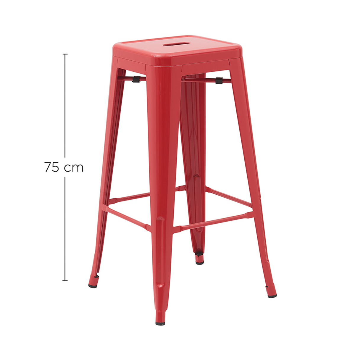 Set 4 Bancos Valencia 75 Cm Rojo