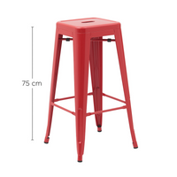 Set 4 Bancos Valencia 75 Cm Rojo