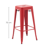 Set 4 Bancos Valencia 75 Cm Rojo