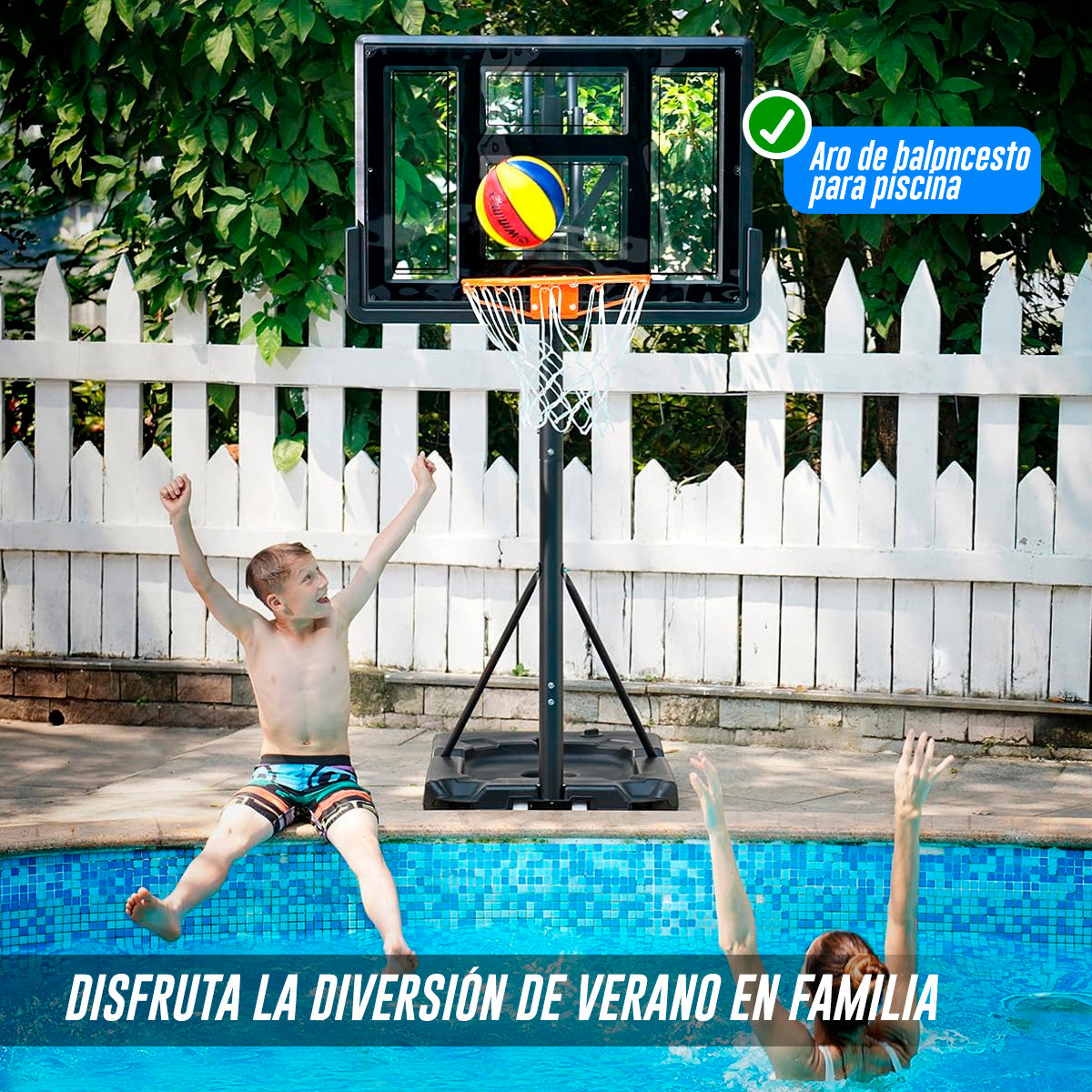 Canasta de básquetbol con brazo de ajuste