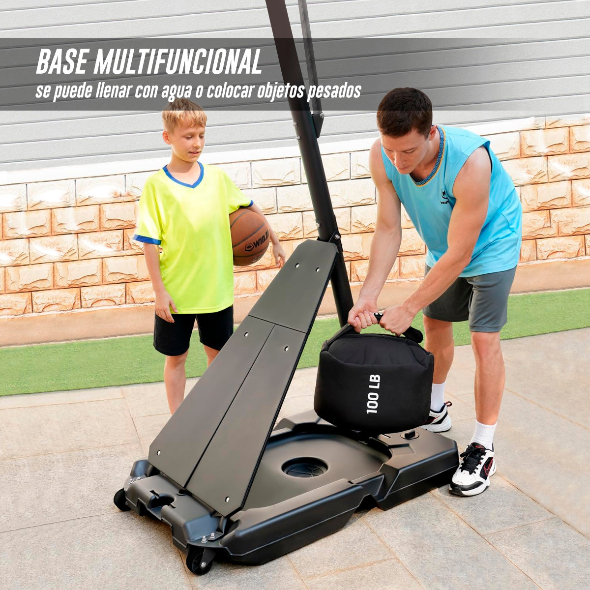 CANASTA DE BASKETBALL CON BRAZO DE AJUSTE TELESCOPICO DE 1.5