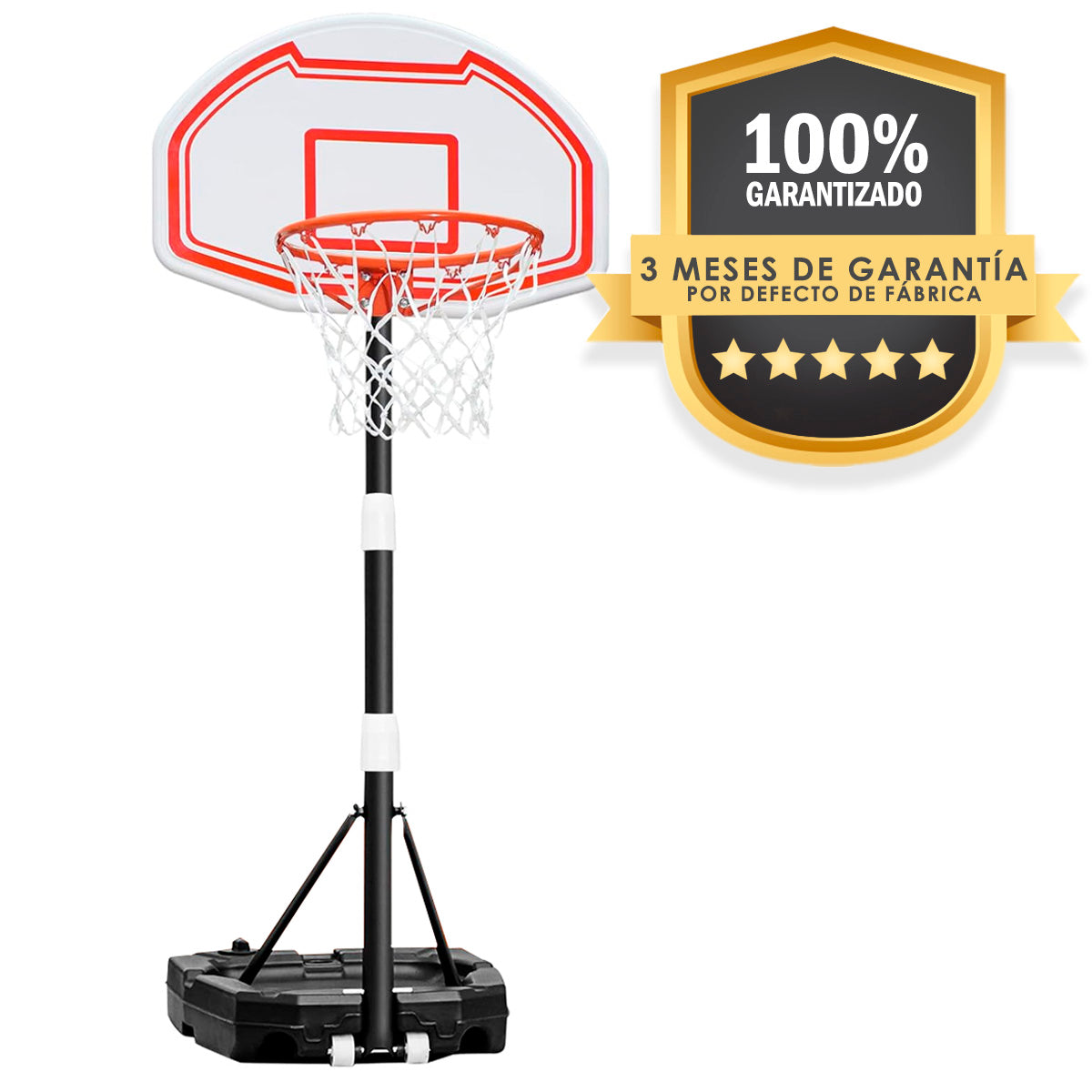 Canasta De Basquetball Infantil Ajustable 1.65 -  2.10 Mts