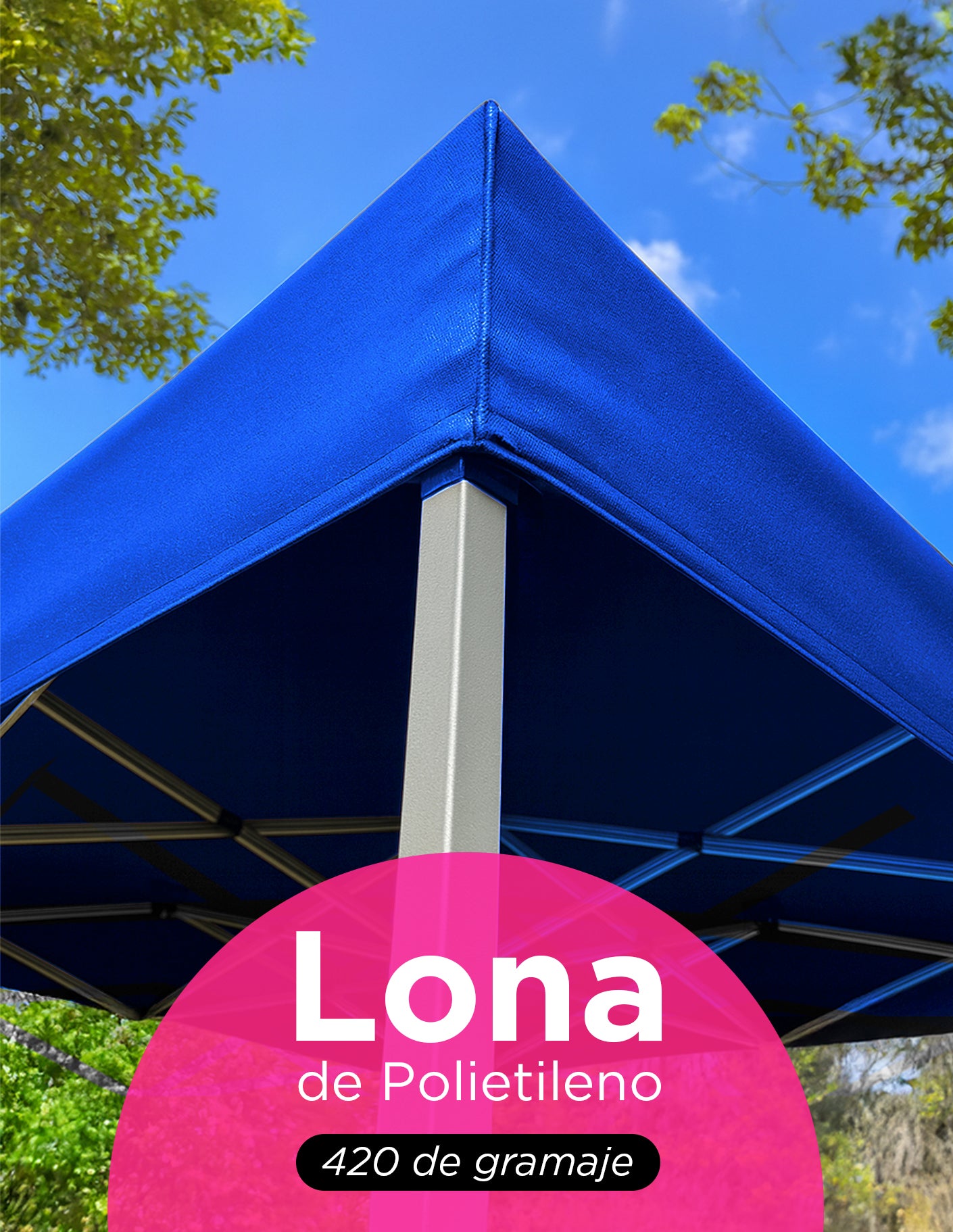 Lona de Repuesto Para Toldo 2X2 m Azul