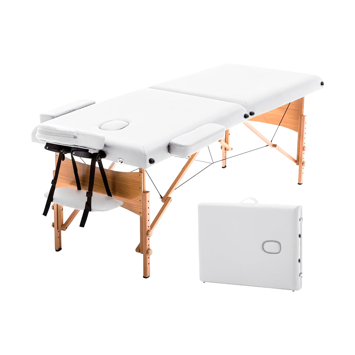 Cama de Masajes de Madera  Maldiva Blanca