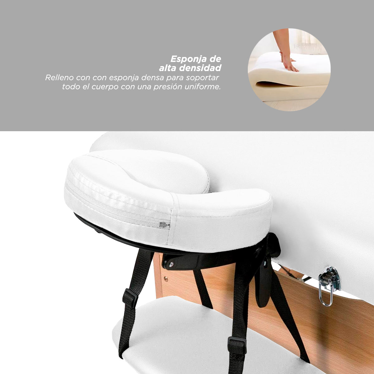 Cama de Masajes de Madera  Maldiva Blanca