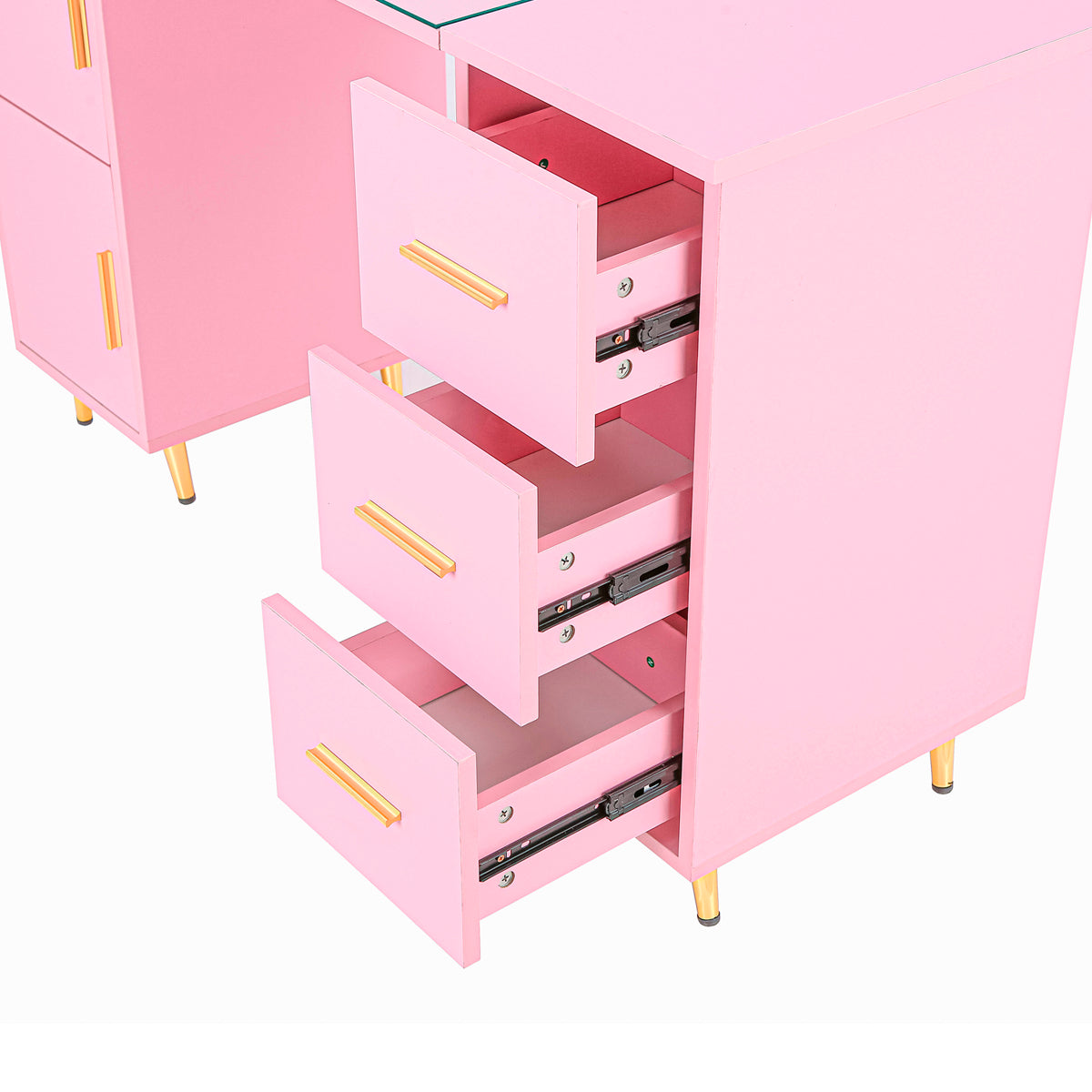 Mesa De Manicura, Estación De Mesa De Uñas Con Colector De Polvo Eléctrico (rosa)