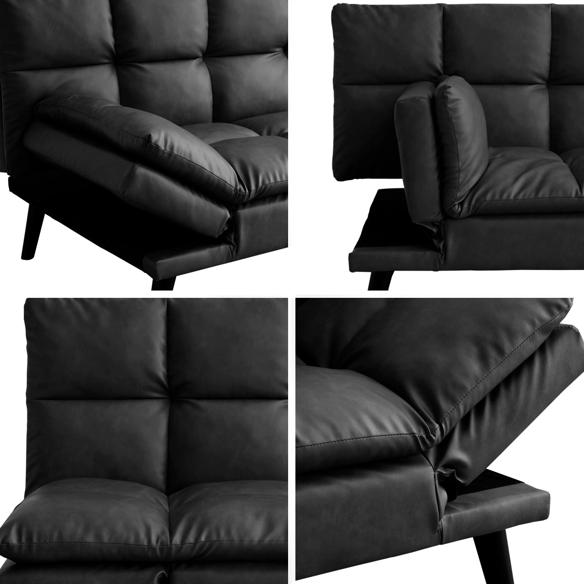 Sofá Cama Múnich Negro Vinipiel