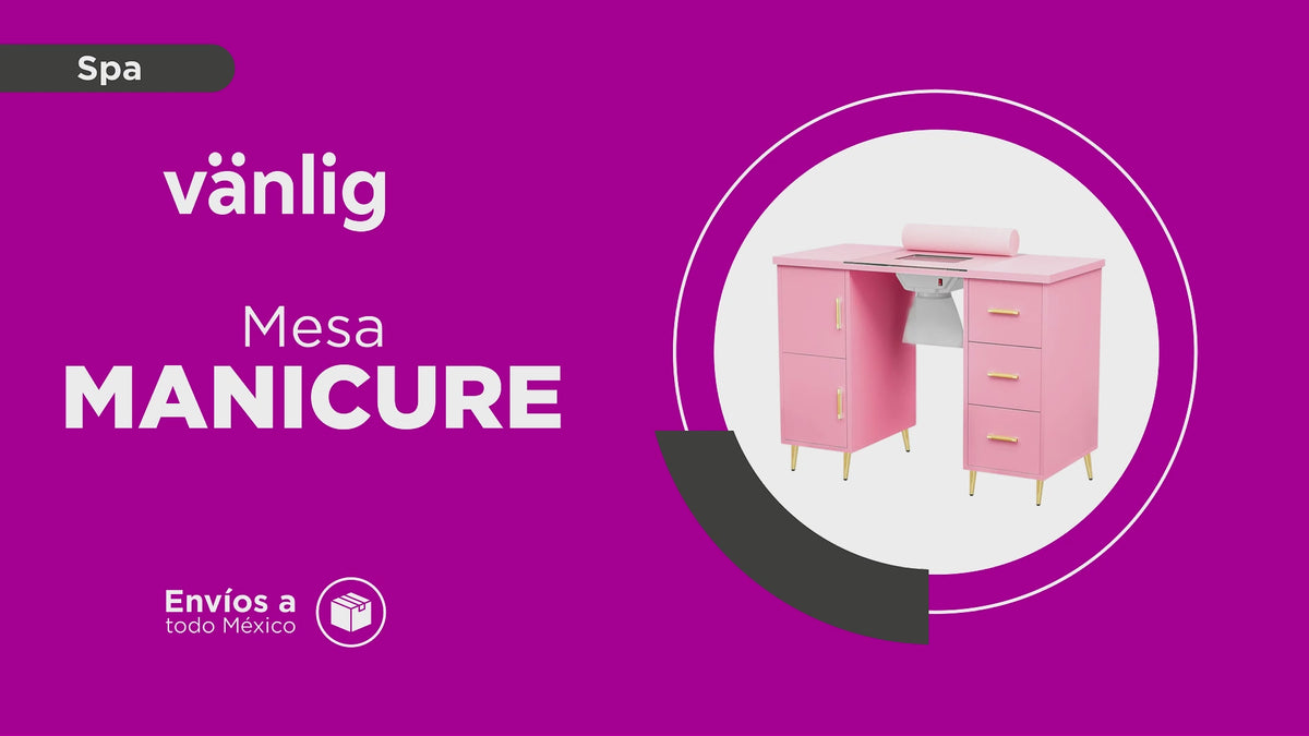 Cargar vídeo: Mesa De Manicura, Estación De Mesa De Uñas Con Colector De Polvo Eléctrico (rosa)