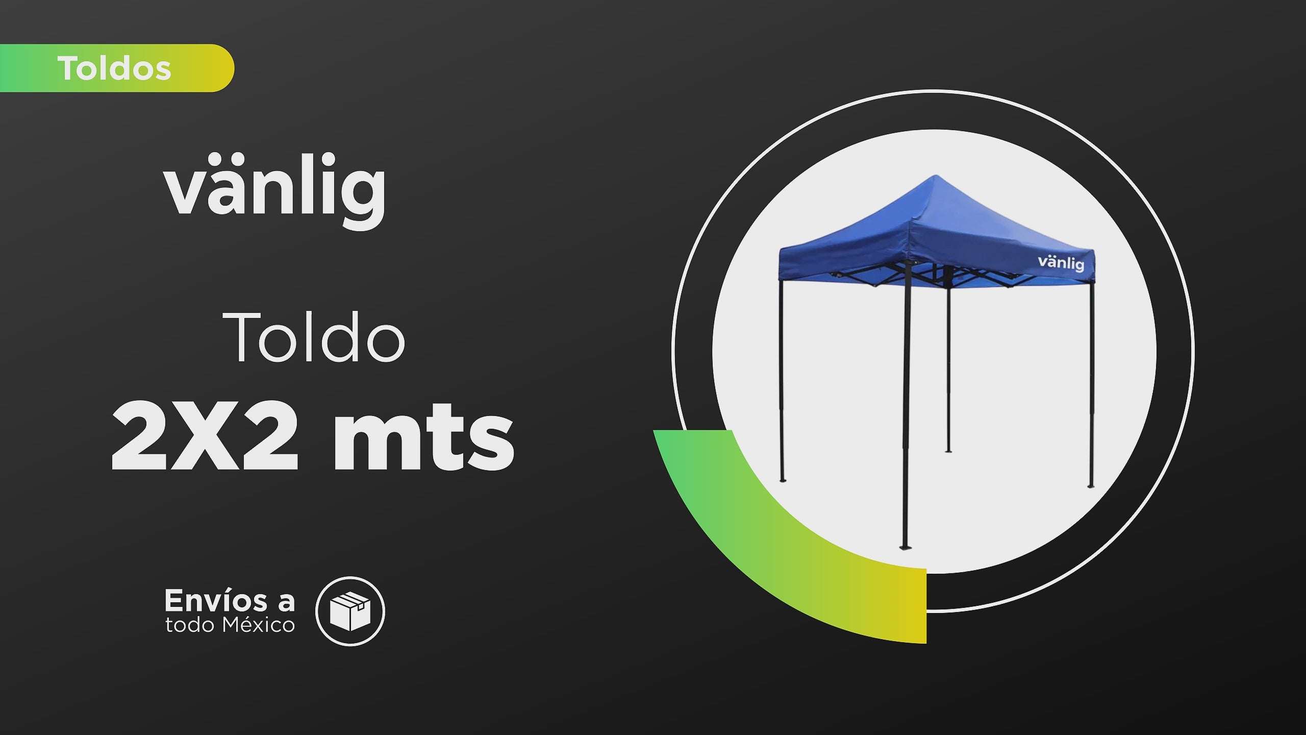 Cargar vídeo: Toldo Plegable Vanlig 2x2m Azul: Estructura de Acero Reforzado y Lona Impermeable