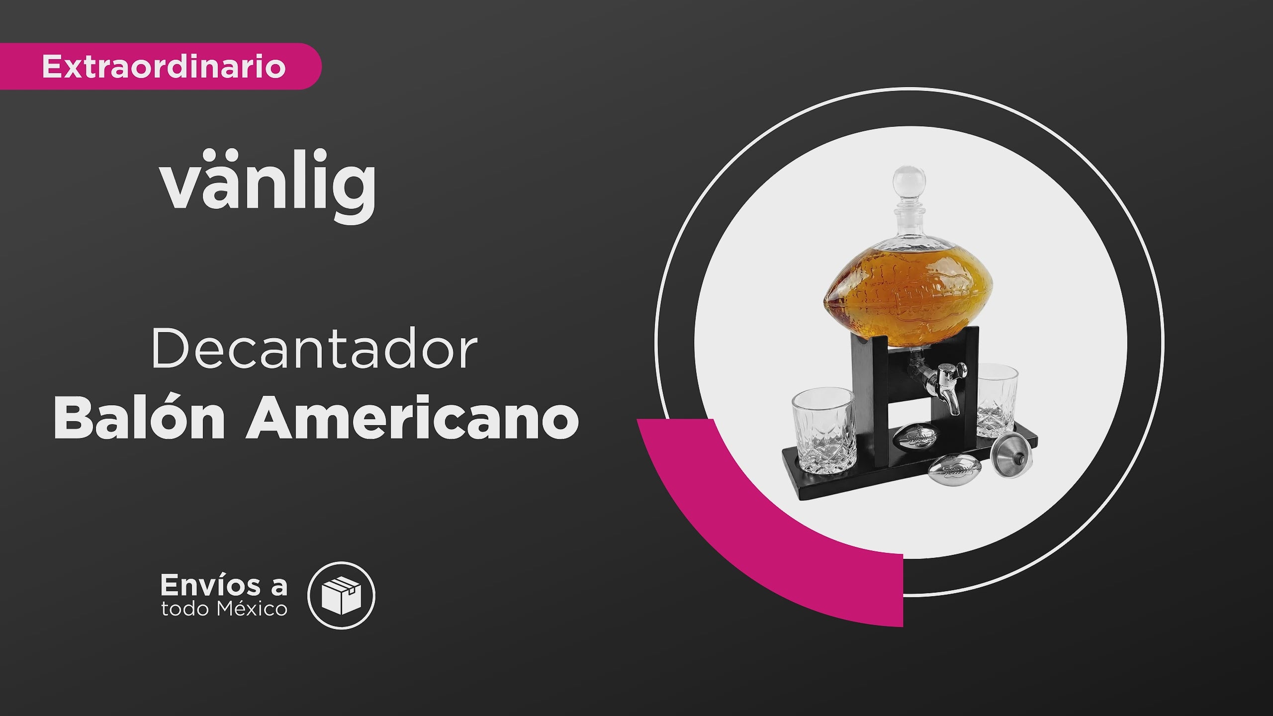 Cargar vídeo: Decantador Temático de Vidrio Balón de Futbol Americano Vanlig - Set de Lujo con Vasos y Piedras de Acero